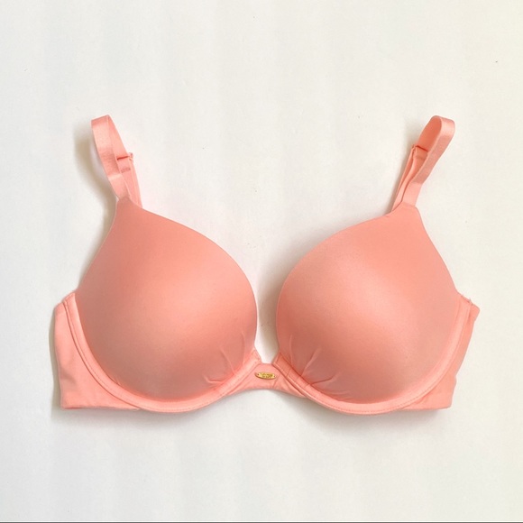 Victoria’s Secret fabulous peach satin push-up bra